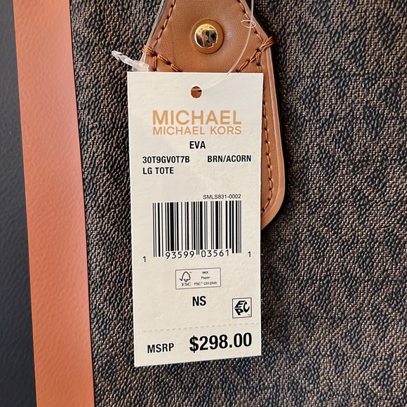 NWT Michael Kors Eva Large Logo Stripe Tote Bag - Picture 5 of 5